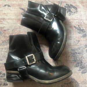 All saints black biker boots